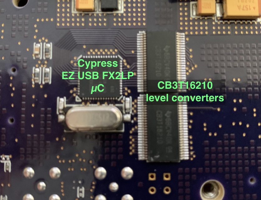 USB interface with a Cypress EZ USB part and level shifters