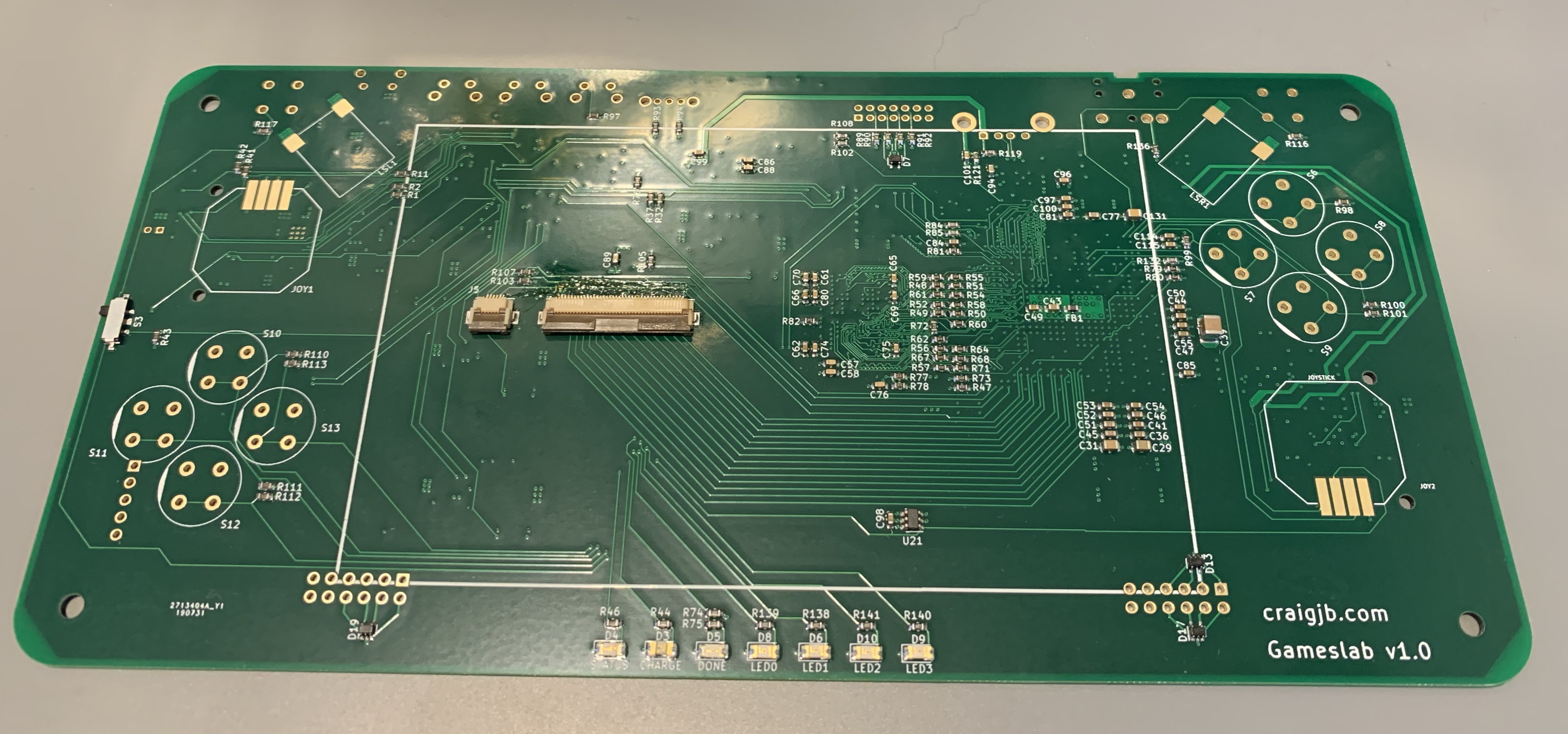 Front side of the board after reflow and touch-up