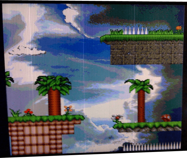 Gamesphere screenshot of tile based rendering and scrolling