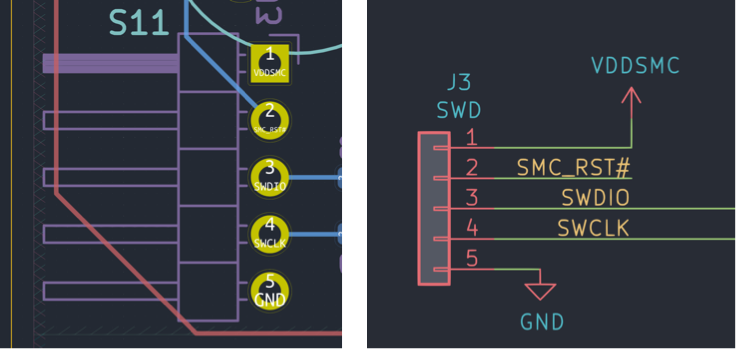 Single-wire debug port on the Gameslab
