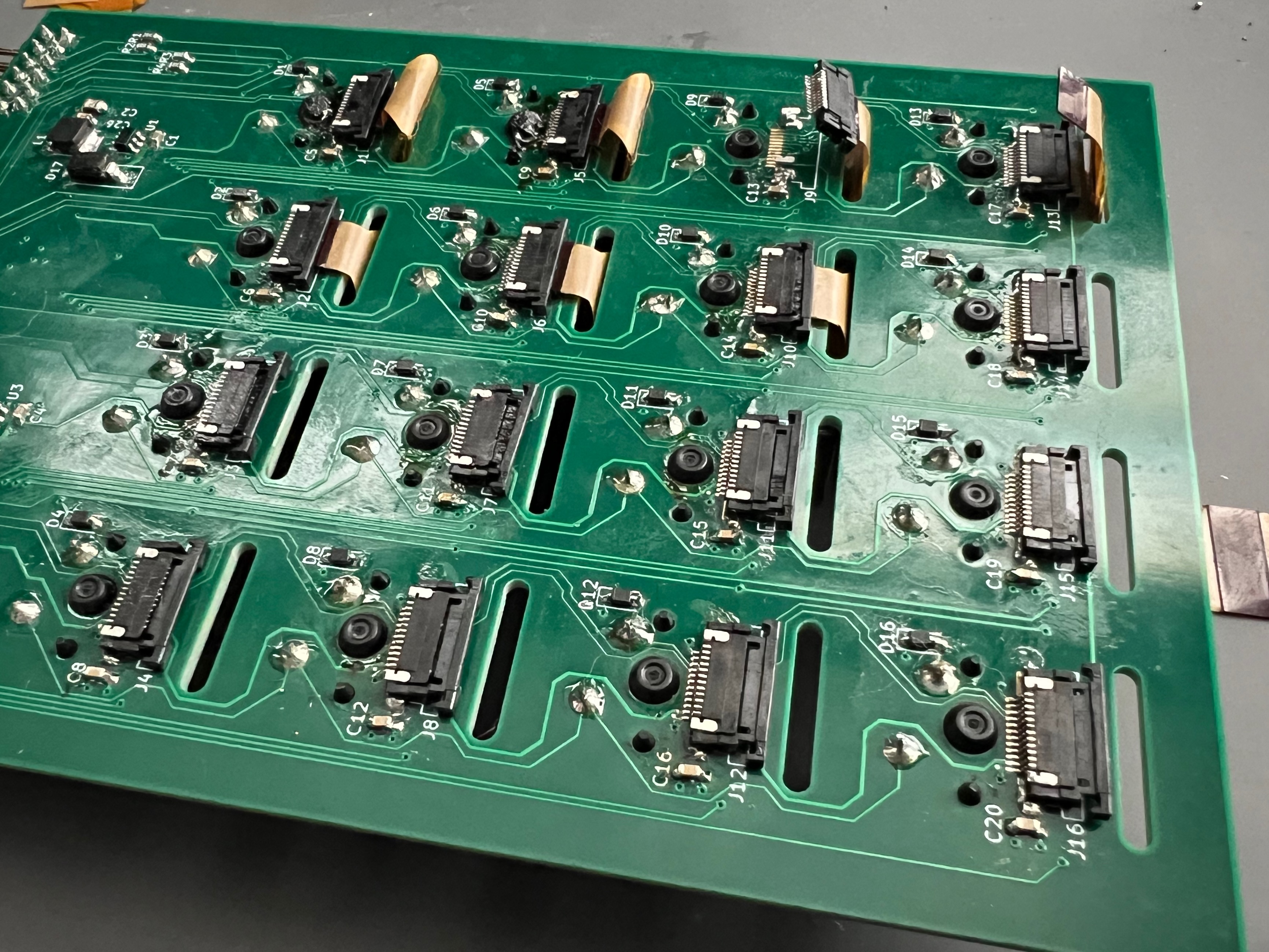 ButtonSlab during manual PCB assembly when the gull wing FFC connectors refused to wet for some reason and kept popping up